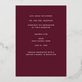 Aankondiging van Elegant Gold Foil Tassel Afstuder (Achterkant)