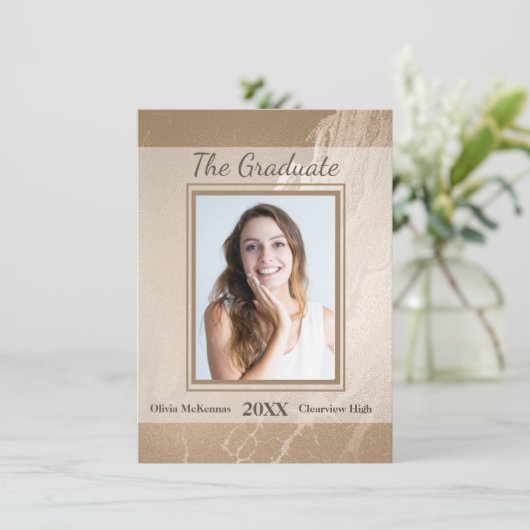 Aankondiging van Elegant Gold Marble Modern Afstud (Staand voorkant)