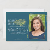 Aankondiging van Elegant Gold Peacock Afstuderen (Voorkant)