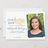 Aankondiging van Elegant Gold Peacock Afstuderen (Voorkant)