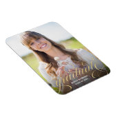 Aankondiging van Elegant Gold Script Photo Afstude Magneet (Rechterzijde)