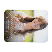 Aankondiging van Elegant Gold Script Photo Afstude Magneet (Horizontaal)
