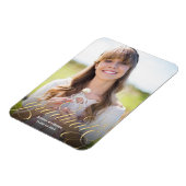 Aankondiging van Elegant Gold Script Photo Afstude Magneet (Linkerzijde)