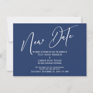 Aankondiging van Elegant Handwriting New Date Navy