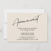 Aankondiging van Elegant Handwriting Wedding Delay (Voorkant)