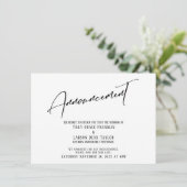 Aankondiging van Elegant Handwriting Wedding Delay (Staand voorkant)