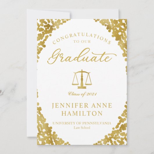 Aankondiging van Elegant Law School Afstuderen Fot (Voorkant)