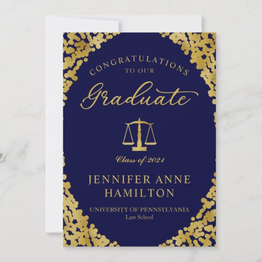 Aankondiging van Elegant Law School Afstuderen Fot (Voorkant)