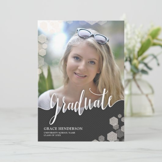 Aankondiging van Elegant Photo Afstuderen (Staand voorkant)