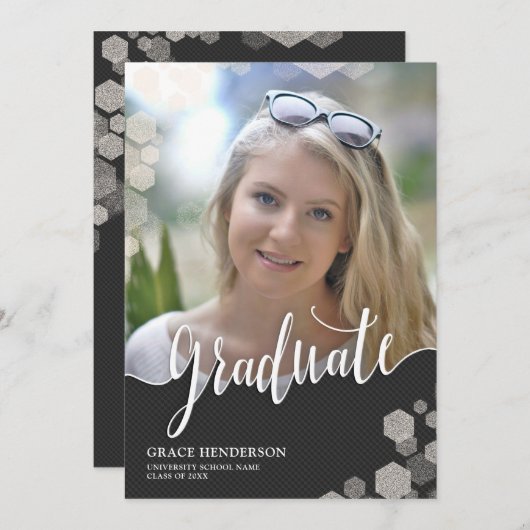 Aankondiging van Elegant Photo Afstuderen (Voorkant / Achterkant)