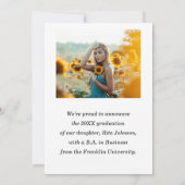 Aankondiging van Elegant Photo High School Afstude (Achterkant)