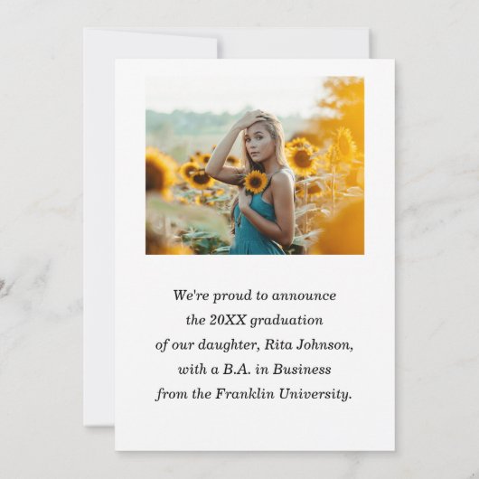 Aankondiging van Elegant Photo High School Afstude (Achterkant)