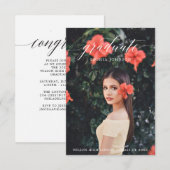 Aankondiging van Elegant Script-Afstuderen met fot (Voorkant / Achterkant)