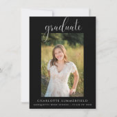 Aankondiging van Elegant Script Black Afstuderen (Voorkant)