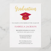 Aankondiging van Elegant Script Gold Foil-Afstuder (Voorkant)