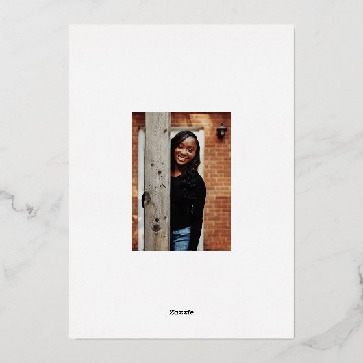 Aankondiging van Elegant Script Gold Foil-Afstuder (Achterkant)