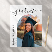 Aankondiging van Elegant Script Modern Afstuderen Briefkaart