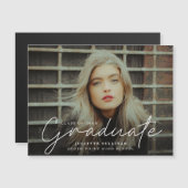 Aankondiging van Elegant Script Photo Afstuderen (Voorkant / Achterkant)