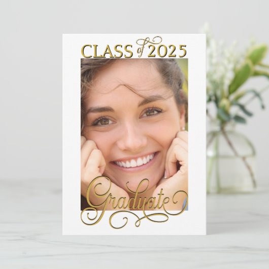 Aankondiging van Elegant Script Photo Overlay-Afst (Staand voorkant)