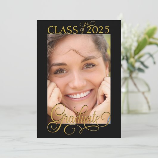 Aankondiging van Elegant Script Photo Overlay-Afst (Staand voorkant)