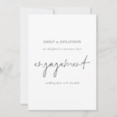 Aankondiging van Elegant Script Photo Verloving (Voorkant)