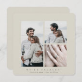 Aankondiging van Elegant Square Multi Photo Verlov (Voorkant / Achterkant)