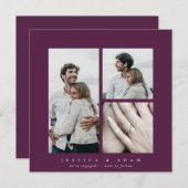 Aankondiging van Elegant Square Multi Photo Verlov (Voorkant / Achterkant)