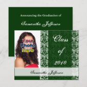 Aankondiging van elk jaar~ groen Fancy Afstuderen (Voorkant / Achterkant)