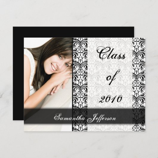 Aankondiging van elk jaar~ White klassiek Afstuder (Voorkant / Achterkant)