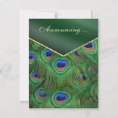Aankondiging van Emerald Green Peacock Wedding (Voorkant)
