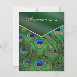 Aankondiging van Emerald Green Peacock Wedding