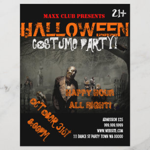 Aankondiging van evenementen van Halloween Party D Flyer