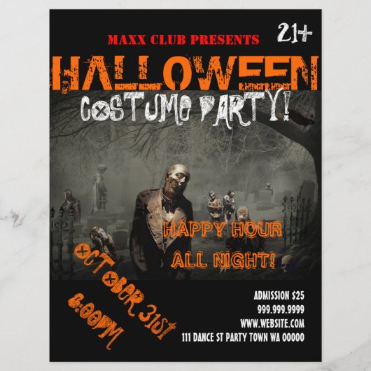 Aankondiging van evenementen van Halloween Party D Flyer (Voorkant)