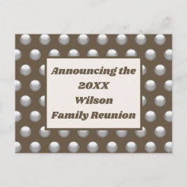 Aankondiging van familiereünie Brown Silver Polka  Briefkaart