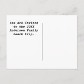 Aankondiging van familierevakantie Yarly Beach Tri Briefkaart (Achterkant)