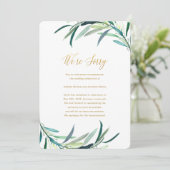 Aankondiging van Faux Gold Script Wedding-uitstel (Staand voorkant)