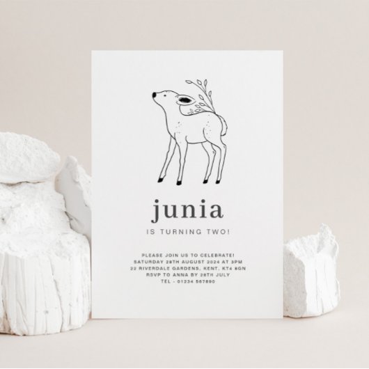 Aankondiging van 'Fawn Line Drawing Birthday'