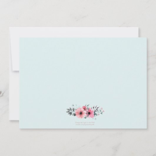 Aankondiging van Floral Birth met Bijbelse Verse (Achterkant)