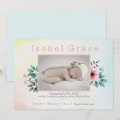 Aankondiging van Floral Birth met Bijbelse Verse (Voorkant / Achterkant)