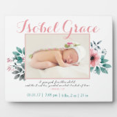 Aankondiging van Floral Birth met Bijbelse Verse Fotoplaat (Voorkant)