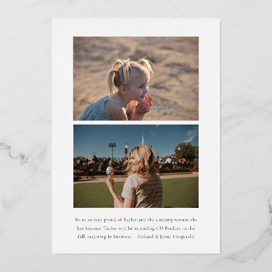 Aankondiging van folie Modern Minimal Trendy Photo (Achterkant)