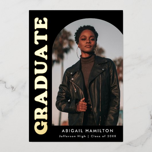 Aankondiging van folie -offsetfoto Afstuderen (Voorkant)