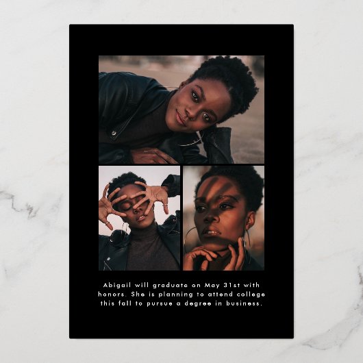 Aankondiging van folie -offsetfoto Afstuderen (Achterkant)