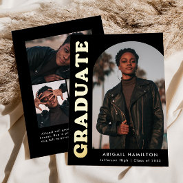 Aankondiging van folie -offsetfoto Afstuderen