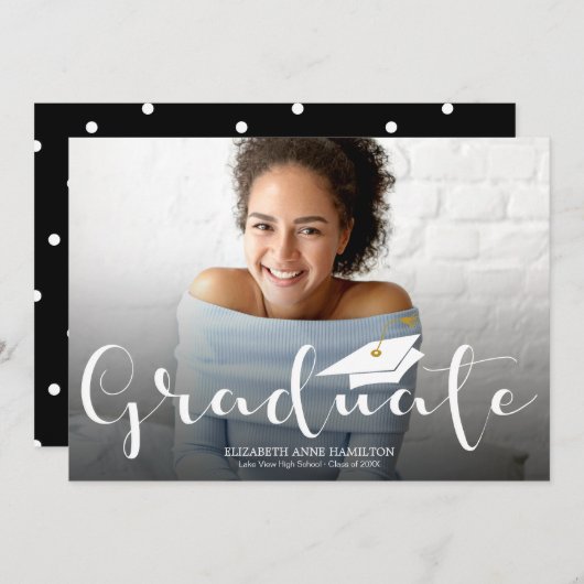 Aankondiging van foto's op middelbaar Afstuderen (Voorkant / Achterkant)