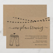 Aankondiging van Funny Beer Wedding-uitstel (Voorkant / Achterkant)