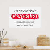 Aankondiging van gebeurtenisrode annulering poster (Keuken)