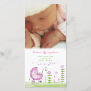 Aankondiging van geboorte Aangepaste fotokaart