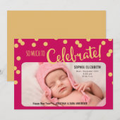 Aankondiging van geboorte baby Girl in nieuwjaars (Voorkant / Achterkant)