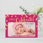 Aankondiging van geboorte baby Girl in nieuwjaars (Staand voorkant)